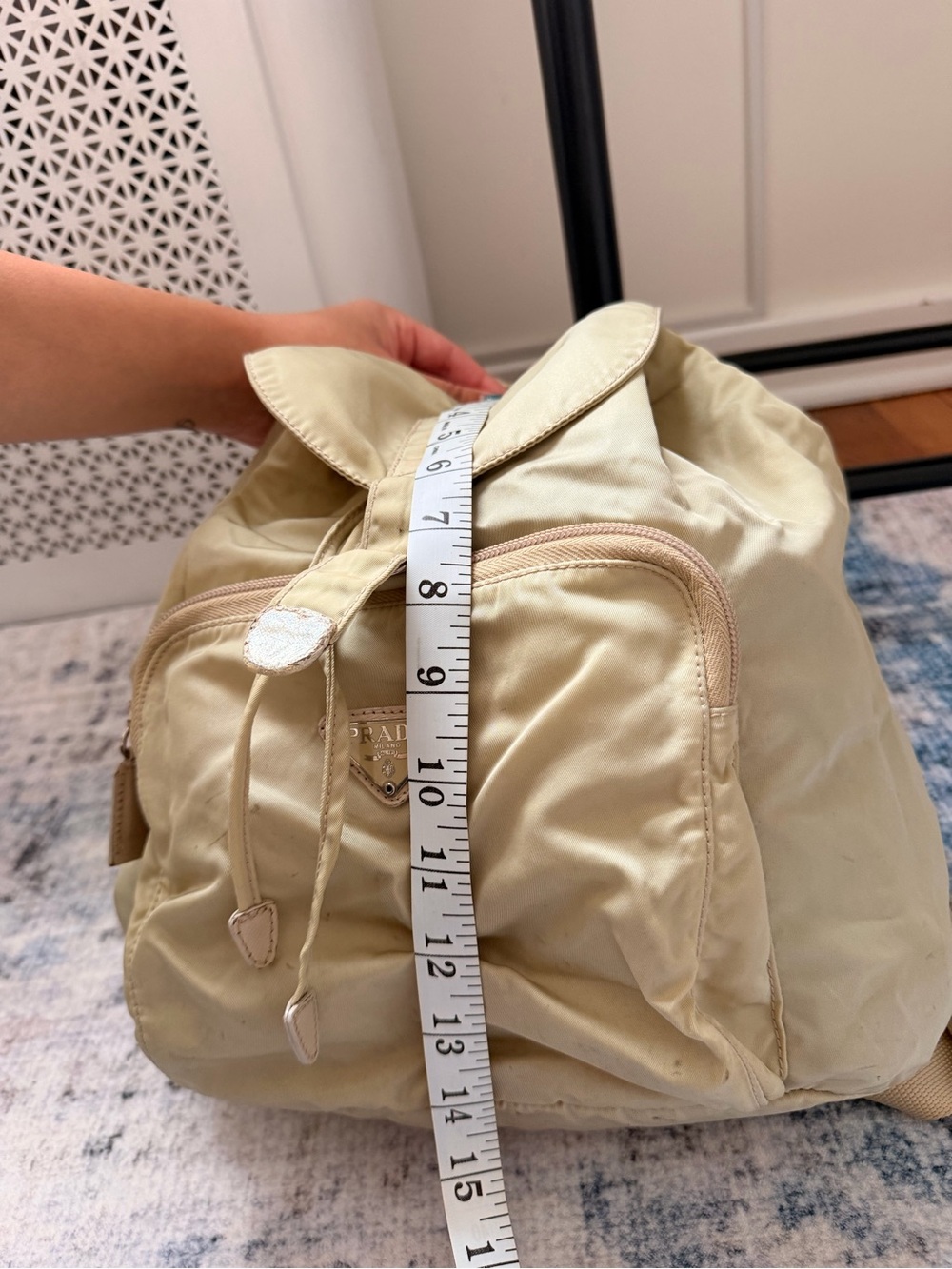 Prada Light Beige Nylon Drawstring Backpack - Picture 8 of 10